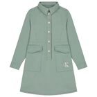 Girls Green Logo Dress, 1, hi-res