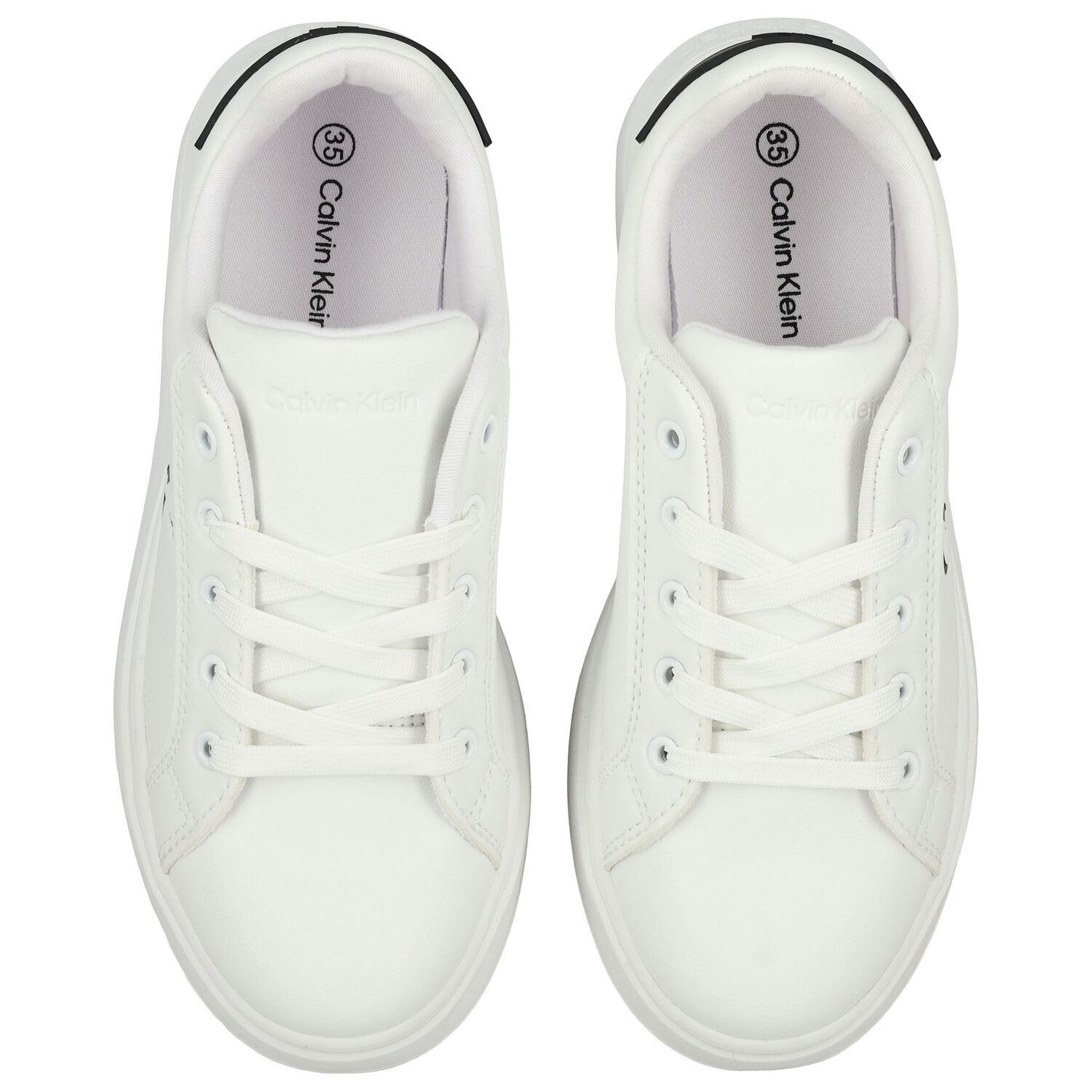 White & Black Logo Trainers, 1, hi-res