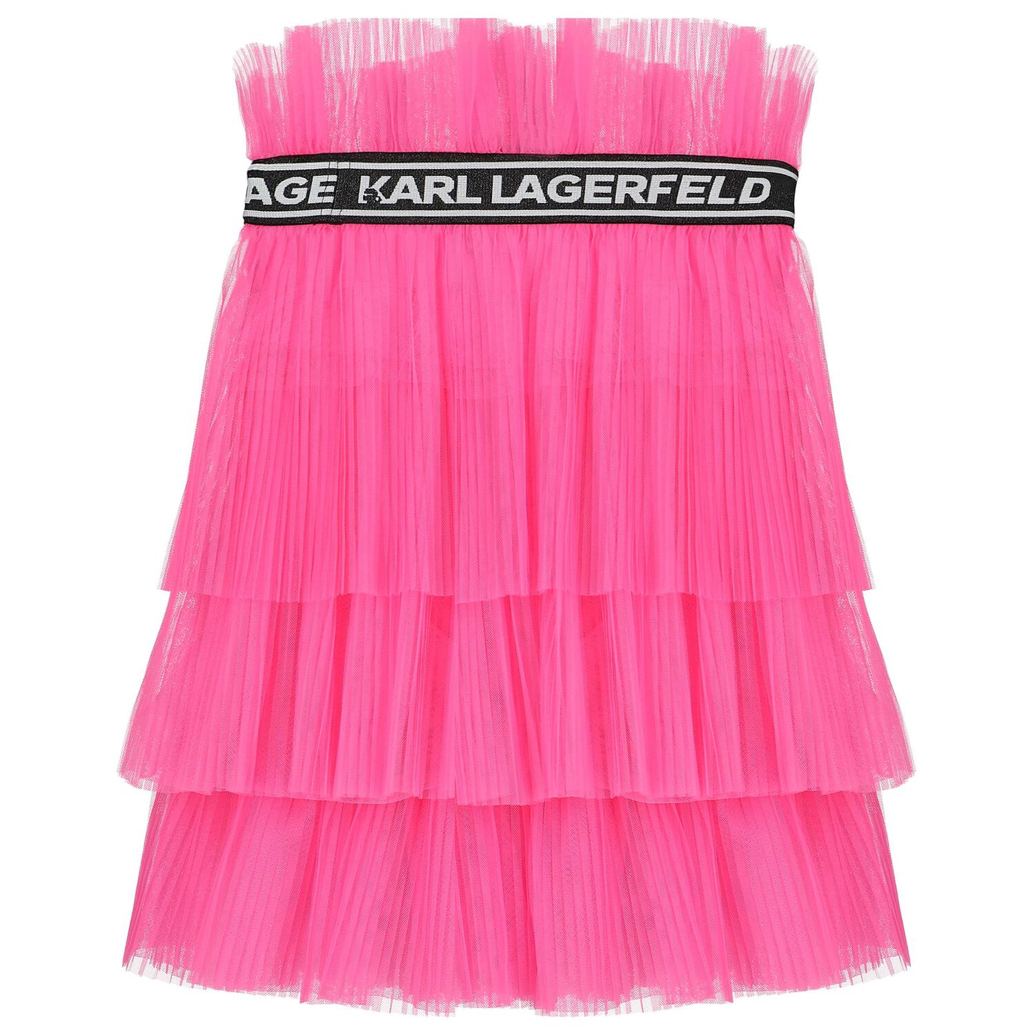 تنورة بنات بطيات بالشعار باللون الوردى, 2, hi-res