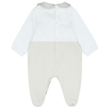 Baby Boys Blue & Gold Logo Babygrow