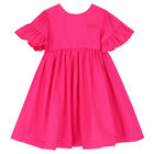 فستان بنات بالشعار باللون الزهري, 1, hi-res