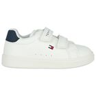 Boys White Logo Trainers, 1, hi-res