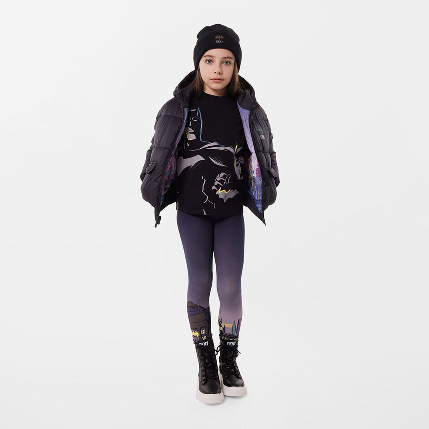 ليغينز بنات بطبعة باتمان باللون الكحلى, 1, hi-res