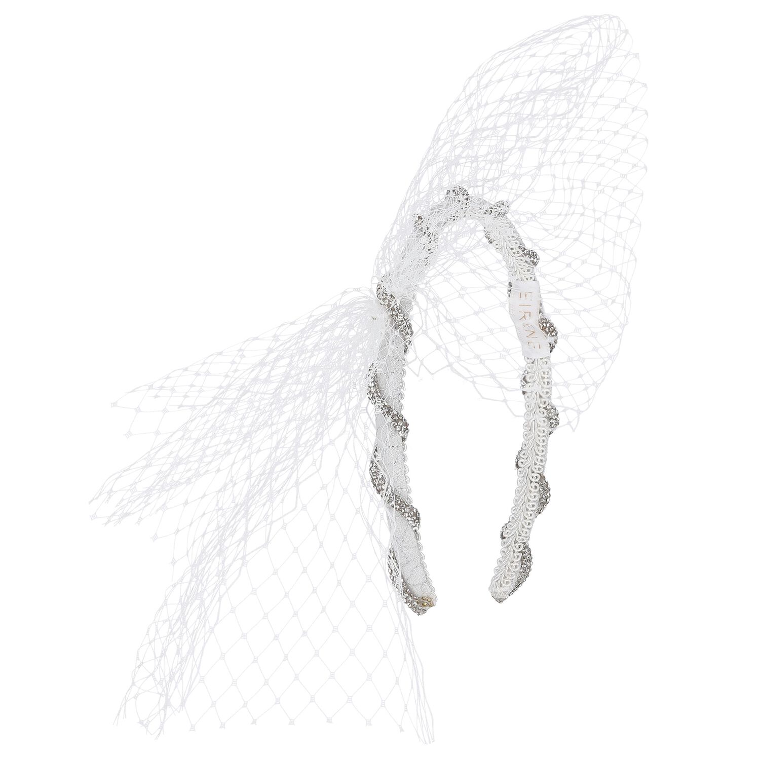Girls White & Silver Diamante Headband, 1, hi-res