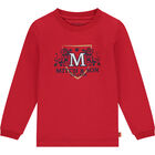 Boys Red Logo Long Sleeve Top, 1, hi-res