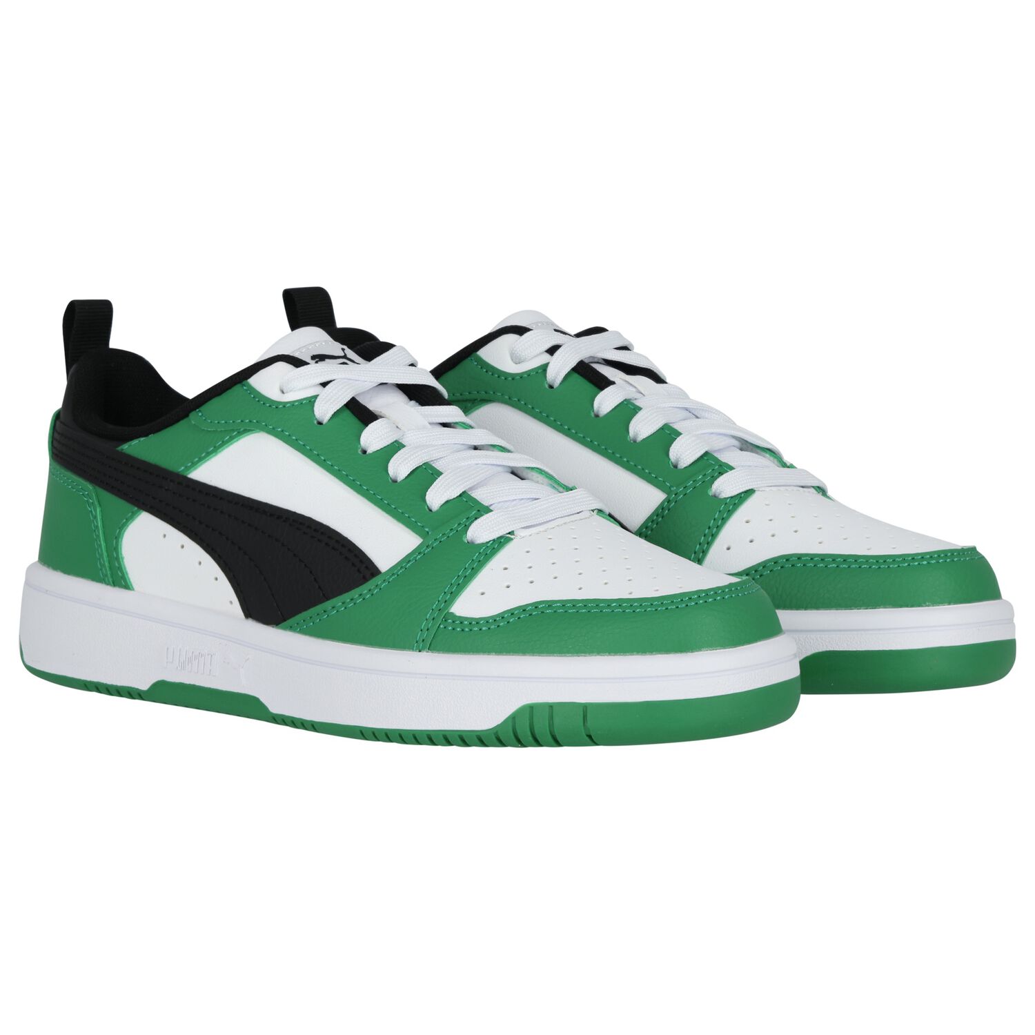 Boys White & Green Rebound Trainers, 2, hi-res
