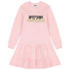 Girls Pink Popcorn Logo Dress, 3, hi-res