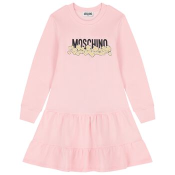 Girls Pink Popcorn Logo Dress