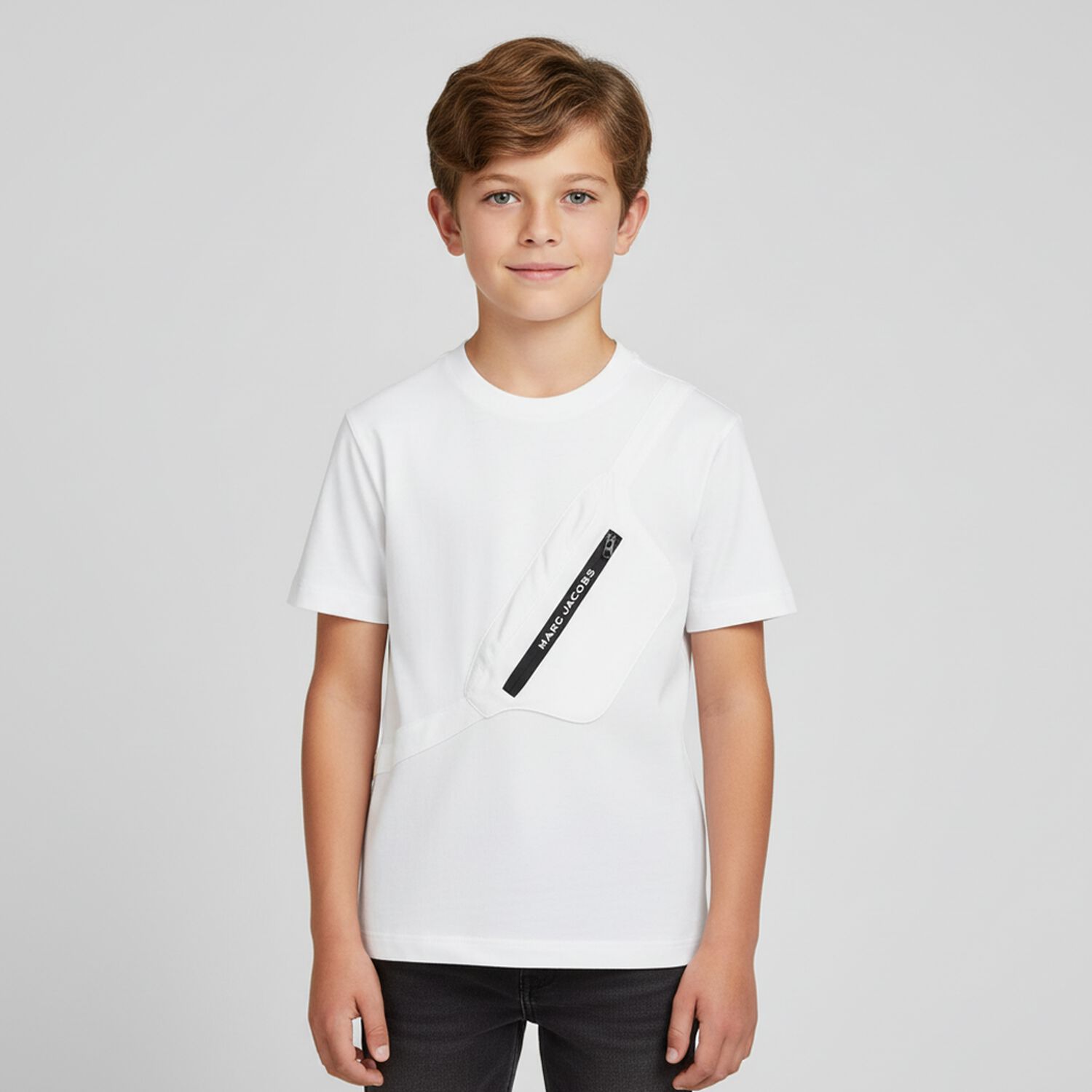 Boys White Belt Bag T-Shirt, 2, hi-res image number null