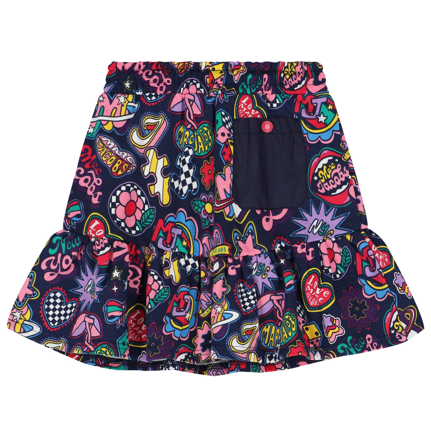 Girls Navy Blue Logo Skirt, 1, hi-res