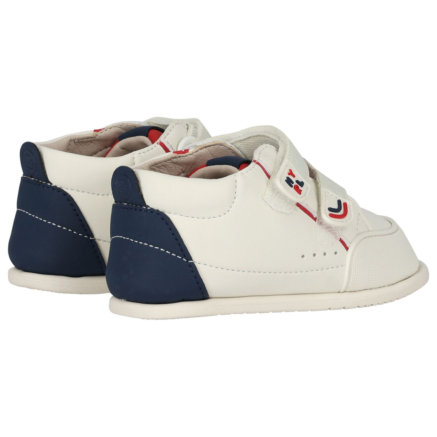 حذاء أولاد رياضى بالشعار باللون العاجي والأزرق , 1, hi-res image number null