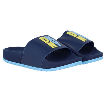 Boys Navy Blue Logo Sliders