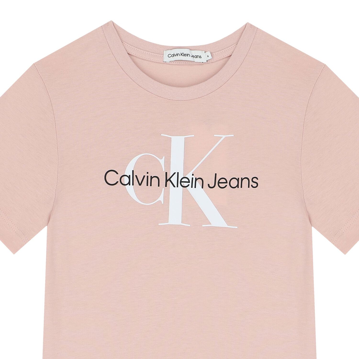 تيشيرت أولاد بالشعار باللون البيج, 6, hi-res