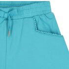 Girls Turquoise Shorts, 1, hi-res