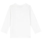 Boys White Teddy Long Sleeve Top, 1, hi-res