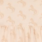 Girls Beige Horse Dress, 1, hi-res