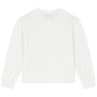 Girls White Cotton Sequin Cardigan, 1, hi-res