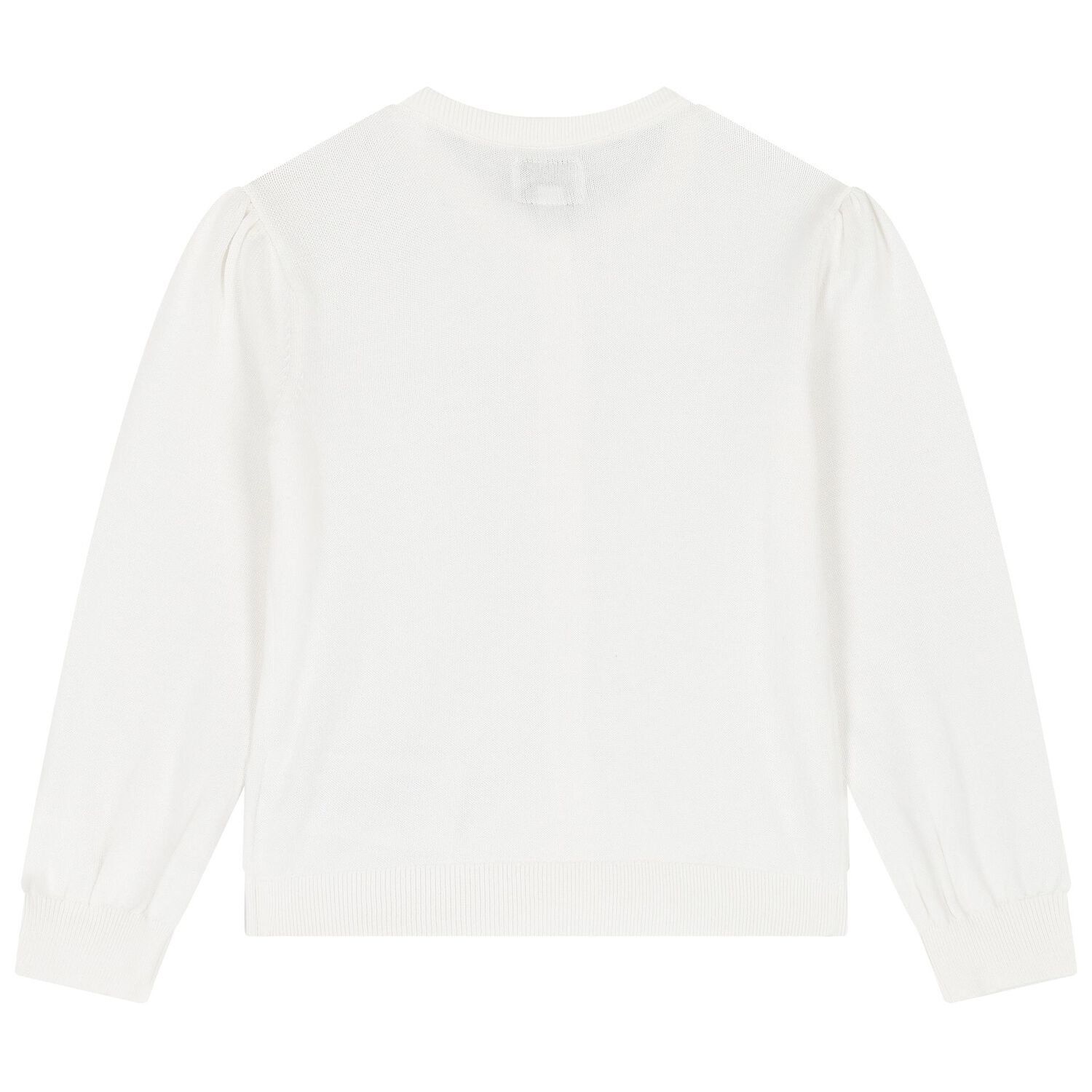 Girls White Cotton Sequin Cardigan, 1, hi-res image number null