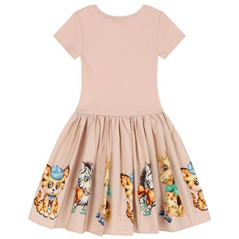 Girls Pink Animals Dress