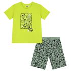 Boys Green Monsters Shorts Set, 1, hi-res