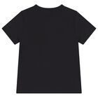 Boys Black Logo T-Shirt, 4, hi-res