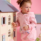 فستان بنات هودي بطبعة باللون الوردي, 1, hi-res