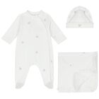 Baby Girls White Crystal Bow Babygrow Gift Set, 1, hi-res