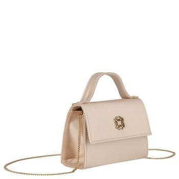 Girls Beige Crepe Handbag
