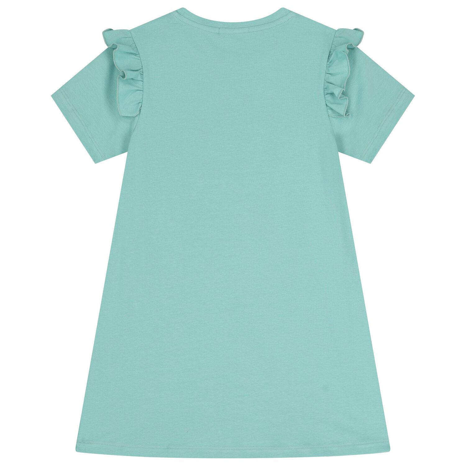 فستان بناتي باللون الاخضر بشعار الحقيبة , 2, hi-res