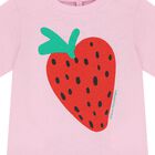 Younger Girls Pink Logo Strawberry T-Shirt, 1, hi-res
