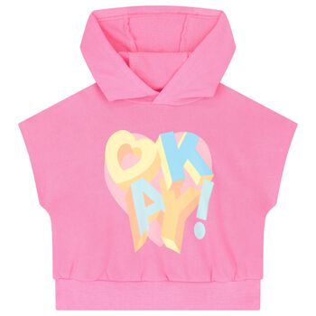 Girls Pink Hooded Top