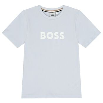 Boys Mini Me Blue Logo T-Shirt