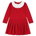 Girls Red Pleated Dress, 2, hi-res