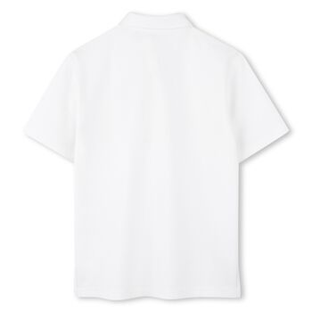 Boys White Logo Polo Shirt
