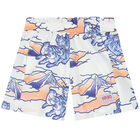 Girls White Cotton Poplin Shorts, 1, hi-res