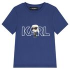 Boys Blue Ikonik Karl Logo T-Shirt, 1, hi-res