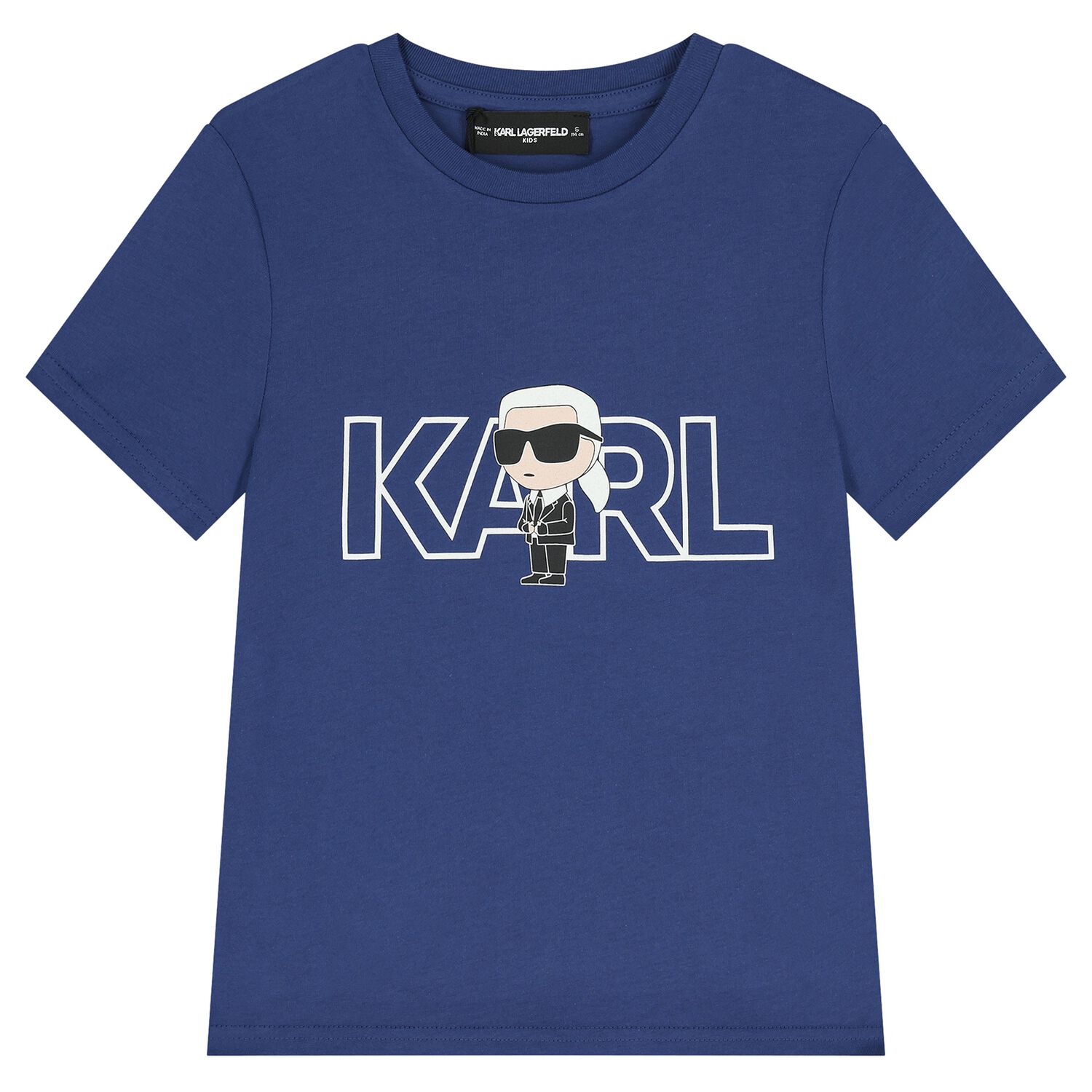 Boys Blue Ikonik Karl Logo T-Shirt, 1, hi-res