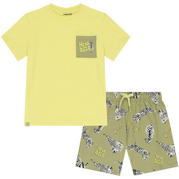 Boys Yellow & Green Pyjamas Set