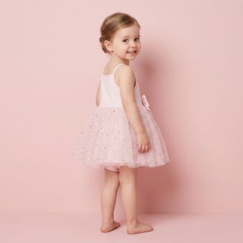 Baby Girls Pink Bow Tulle Dress Set