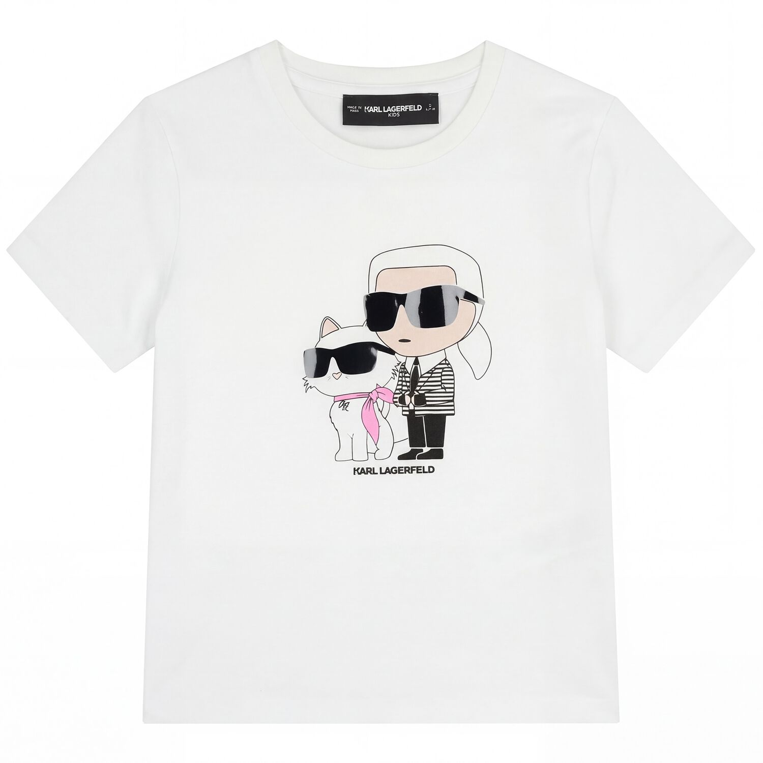 Girls White Ikonik Karl & Choupette T-Shirt, 1, hi-res