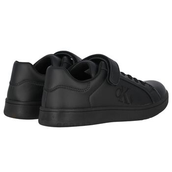 Boys Black Logo Trainers