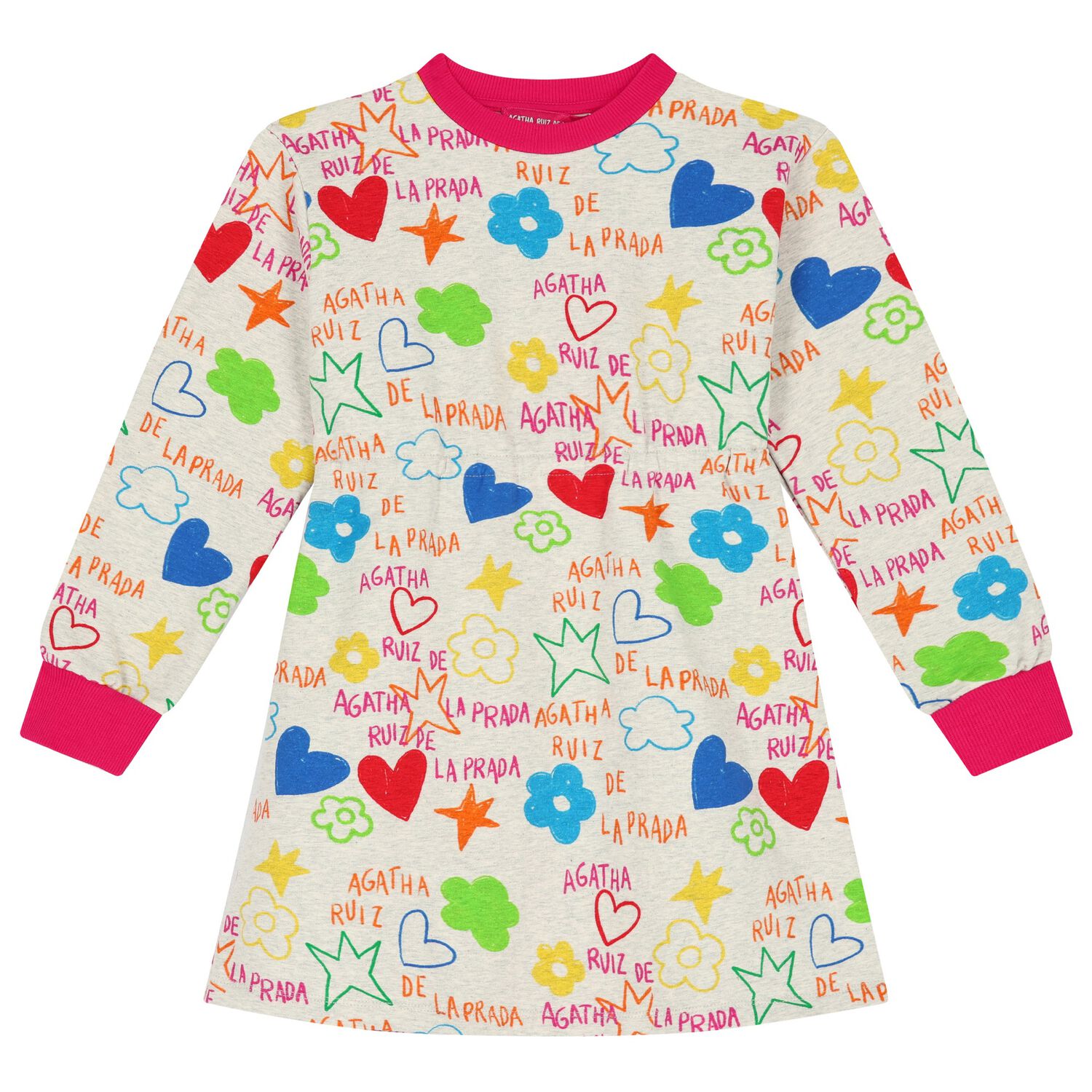 Girls Grey Logo Dress, 1, hi-res image number null