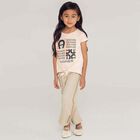 Girls Gold Logo Trousers, 1, hi-res
