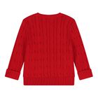 Red Logo Cable Knit Baby Jumper, 1, hi-res