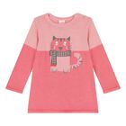 Younger Girls Pink Knitted Dress, 1, hi-res