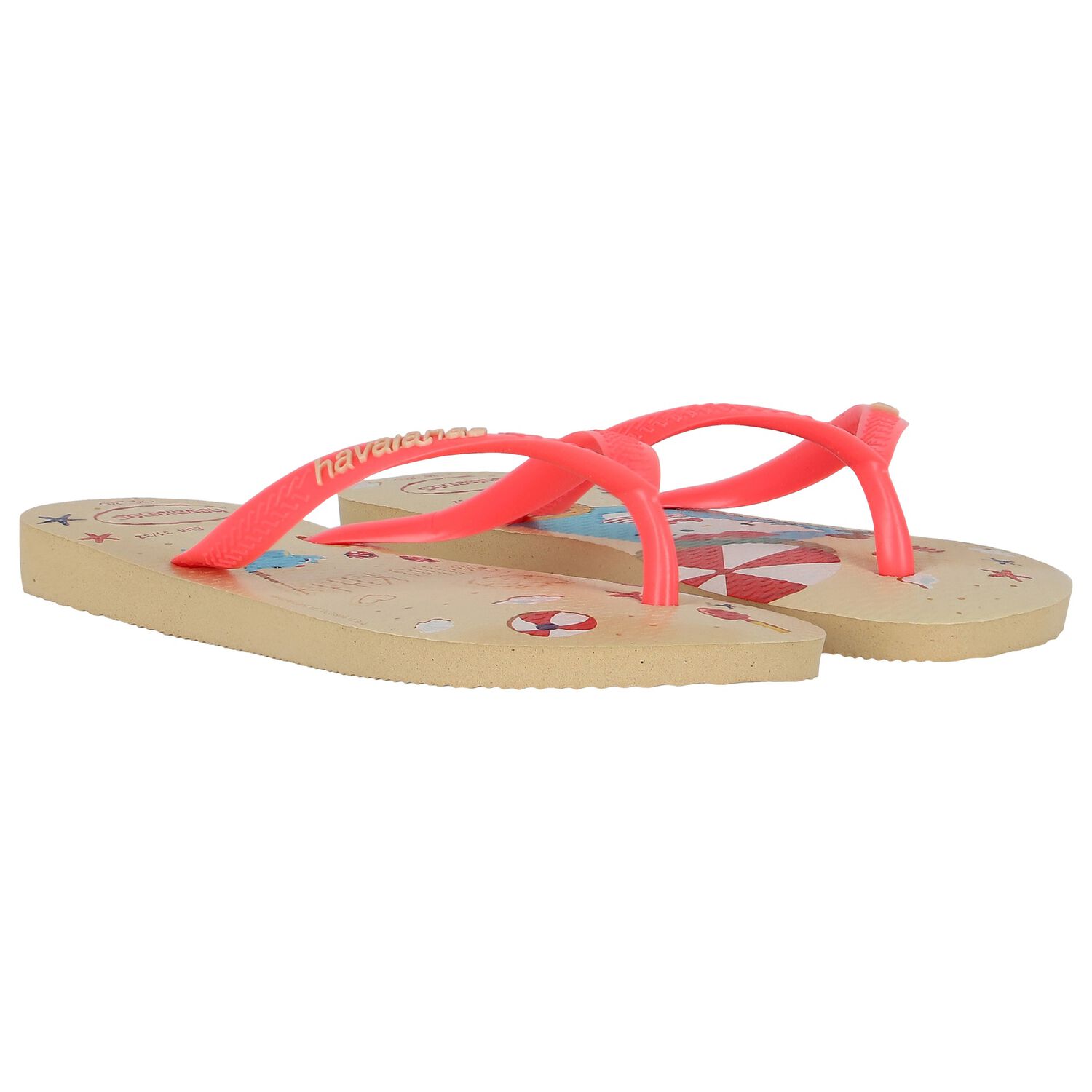 Girls Gold Hello Kitty Logo Flip Flops, 1, hi-res image number null