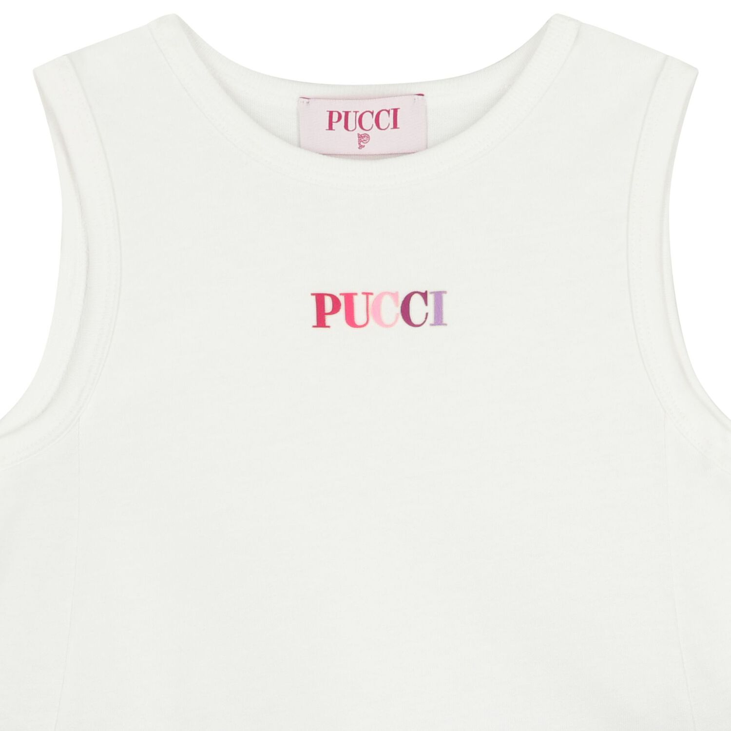 فستان بناتي باللونين الابيض و الوردي بالشعار, 1, hi-res