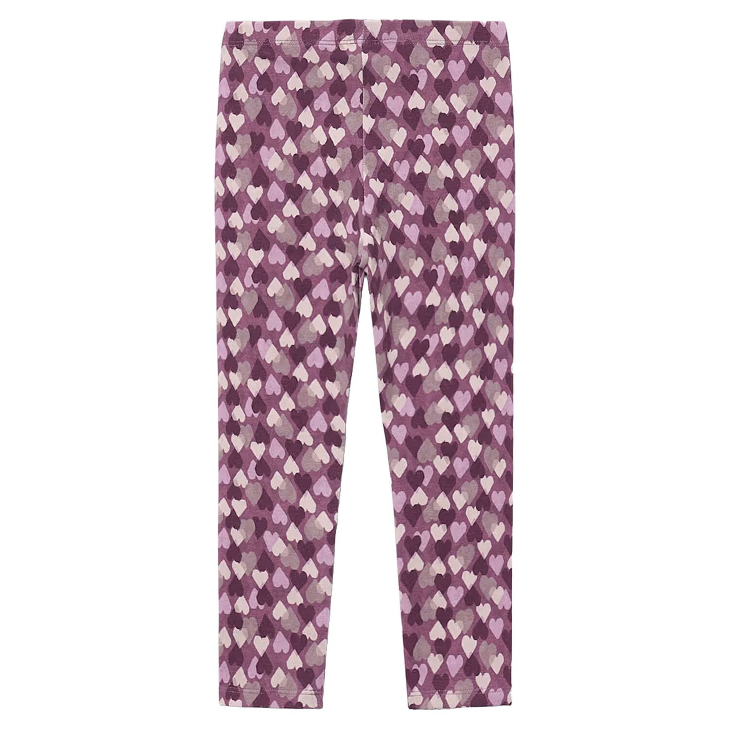 Girls Violet Hearts Leggings, 1, hi-res