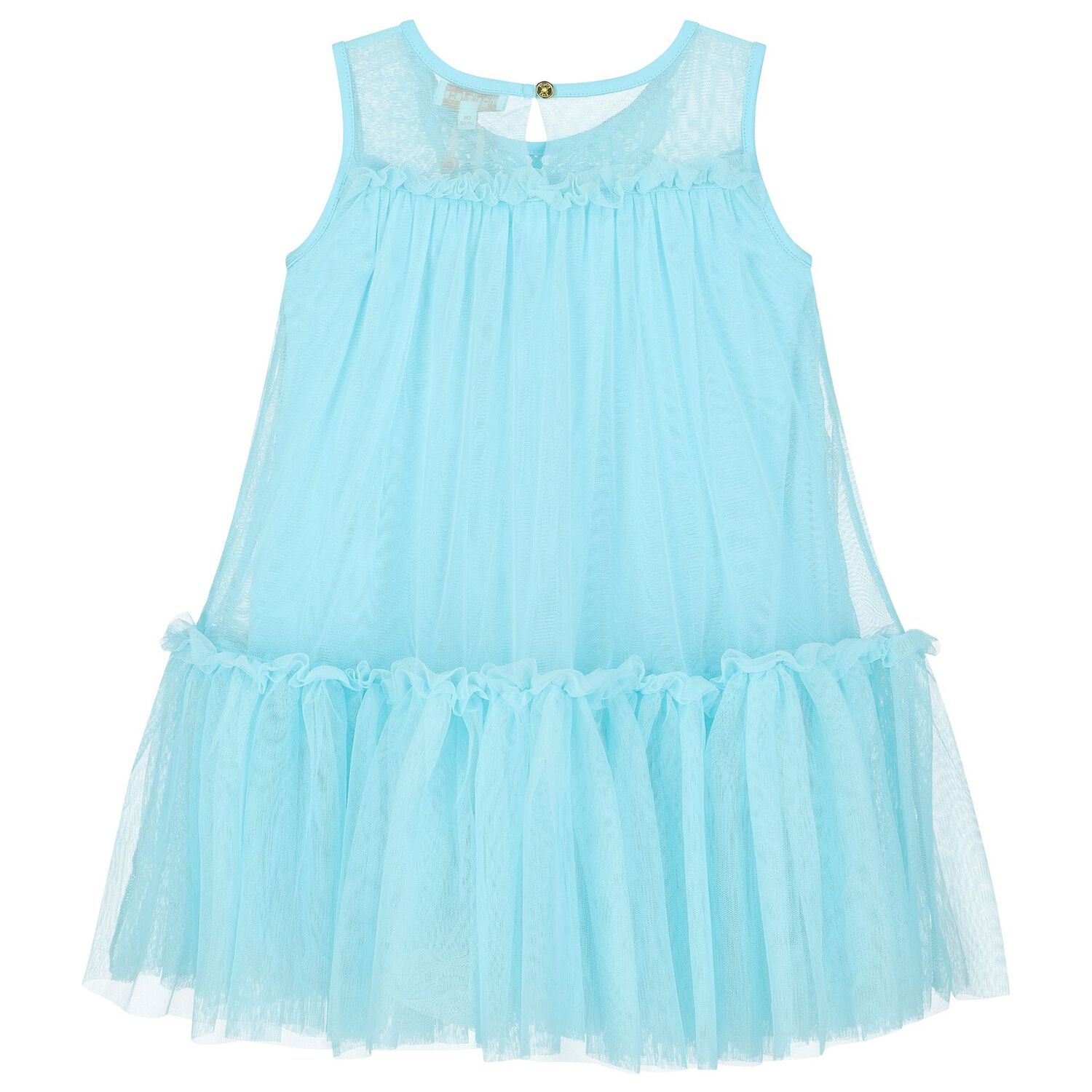 Girls Aqua Tulle Dress, 1, hi-res
