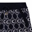 Girls Blue Knitted Mini Me Logo Trousers, 1, hi-res